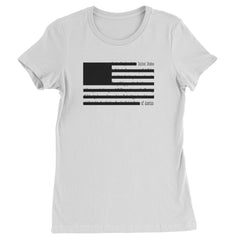 Redacted American Flag Womens T-shirt White