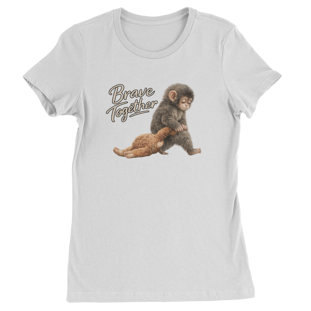 Punch Brave Together Stuffed Animal Womens T-shirt White