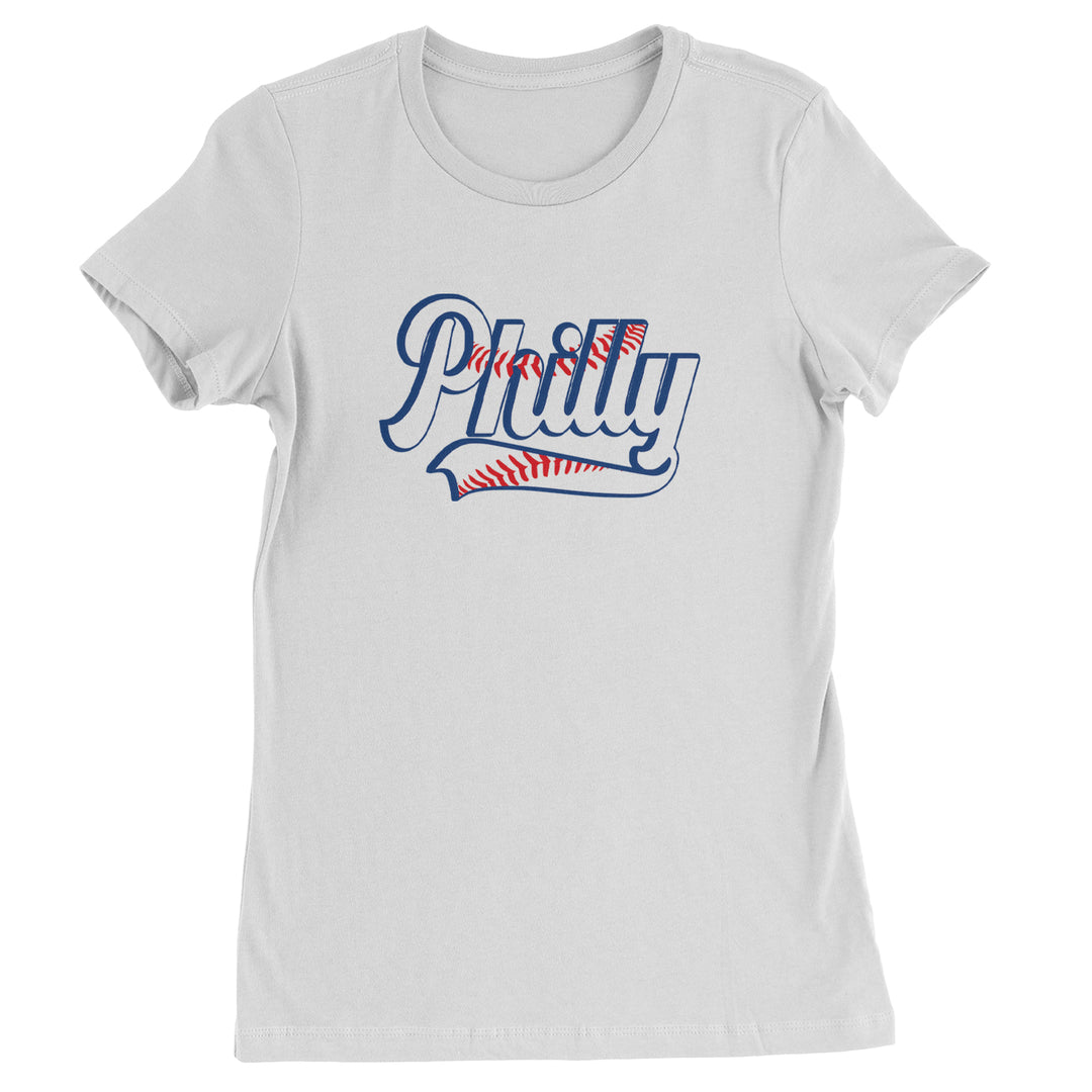 Philly Baseball Stitching Womens T-shirt White