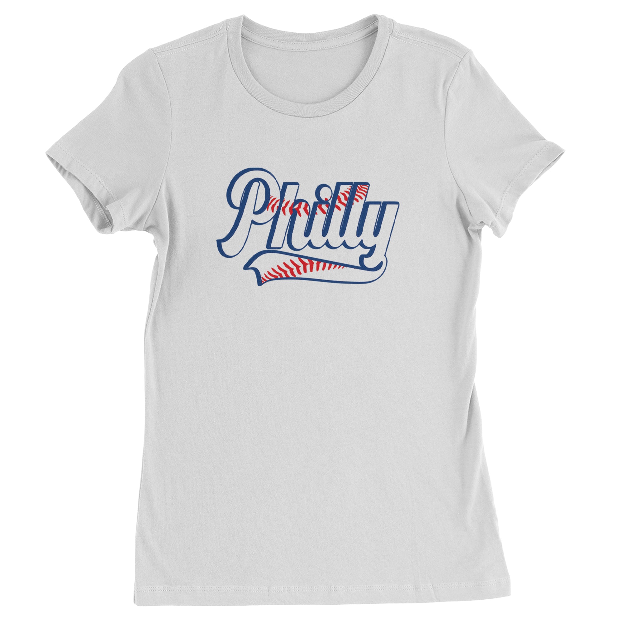 Philly Baseball Stitching Womens T-shirt White