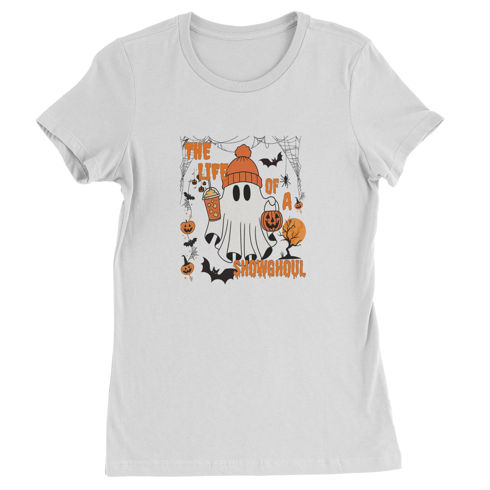 Life of a Showghoul Halloween Showgirl Vibes Womens T-shirt White