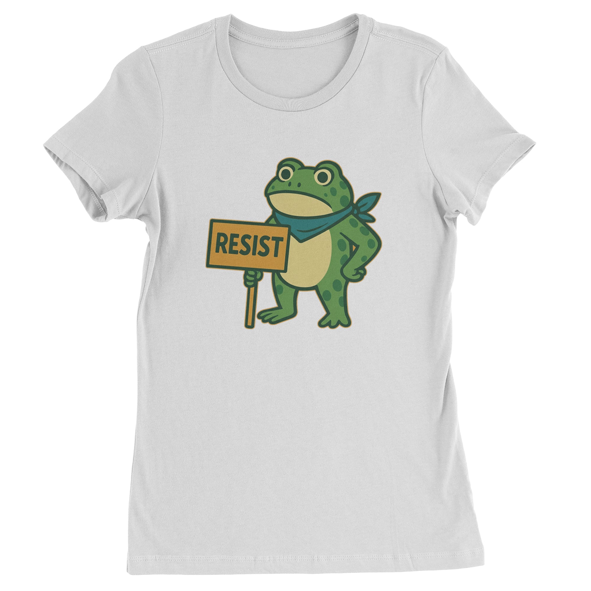 Sign Resist Meme Frog Protest Womens T-shirt White