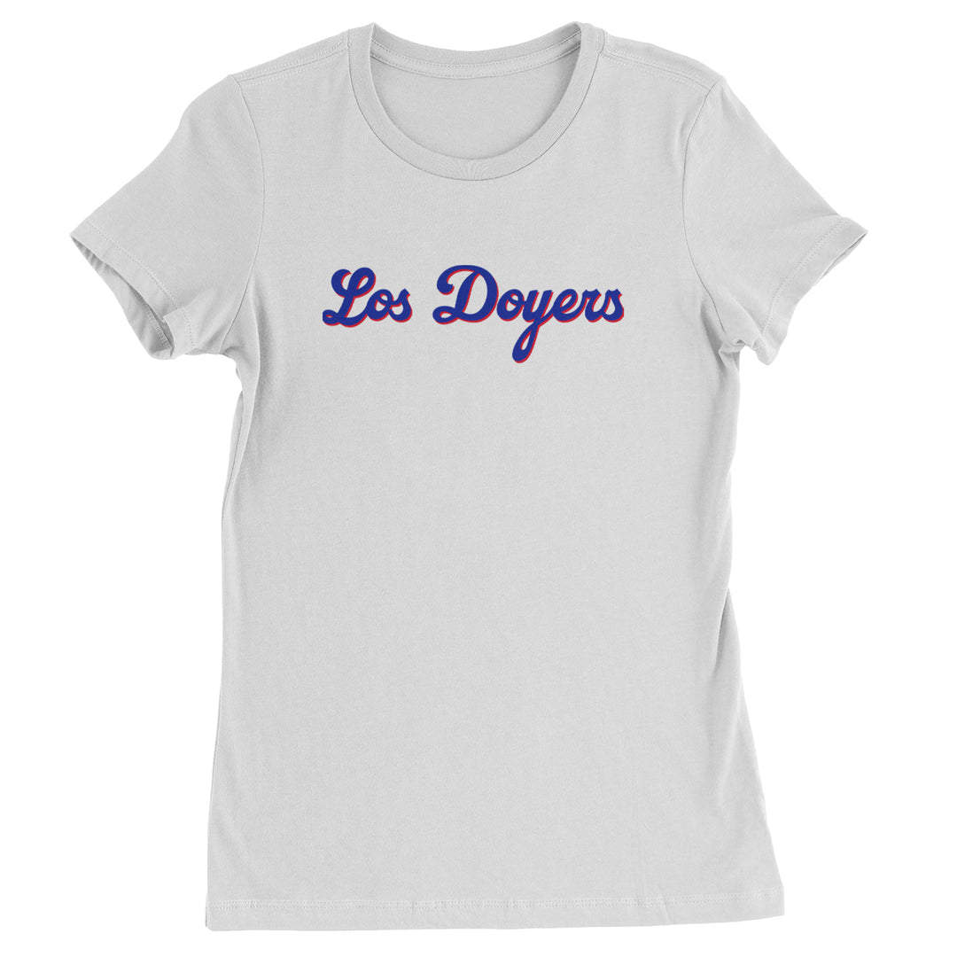 Los Doyers LA Baseball Womens T-shirt White