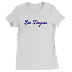 Los Doyers LA Baseball Womens T-shirt White