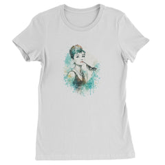 Mrs. Herpburn Iconic Watercolors Womens T-shirt White