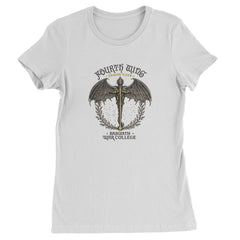 Fourth Wing Dragon Rider Vintage Basgiath War College Womens T-shirt White