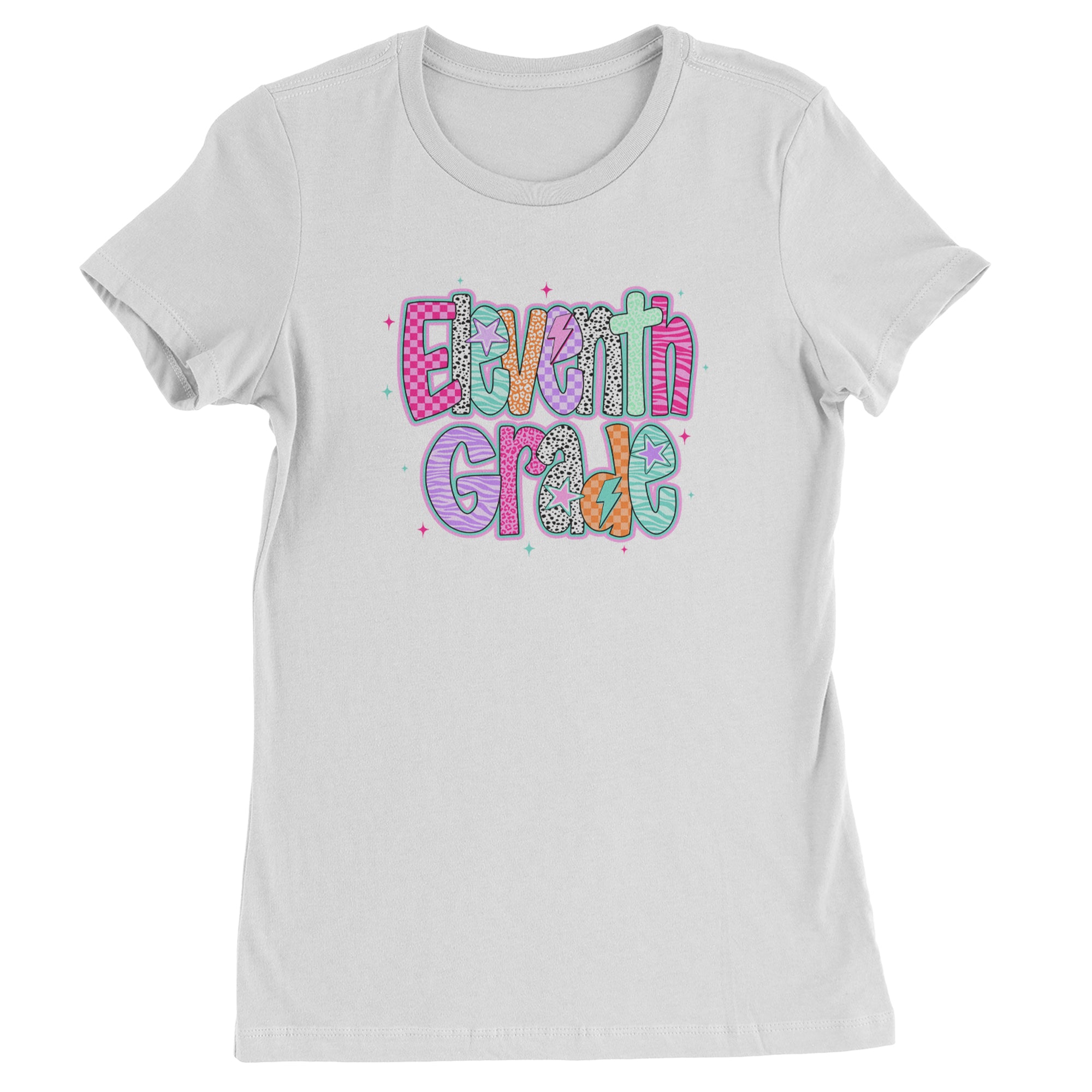 Eleventh Grade Extra Colorful Back to School Womens T-shirt White