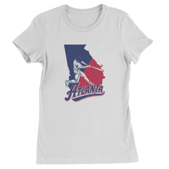 Atlanta Georgia Batter Up Womens T-shirt White
