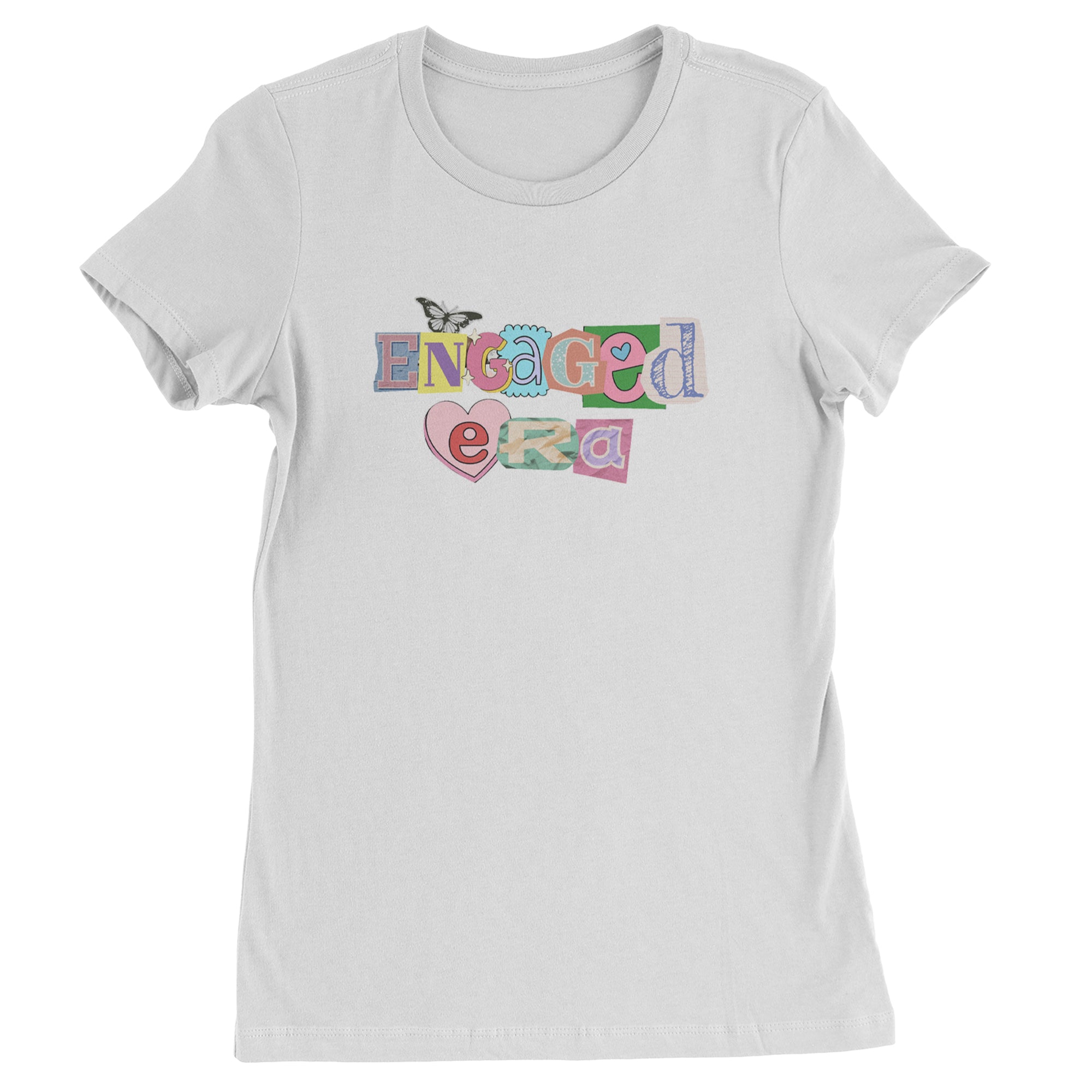 Engaged Era Aesthetic Retro Collage Design Womens T-shirt White