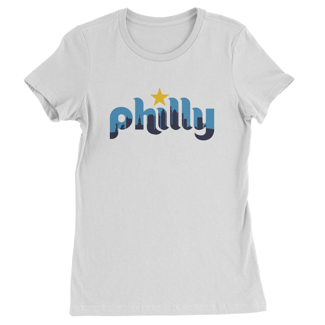 Skyline Philly Philadelphia Womens T-shirt White