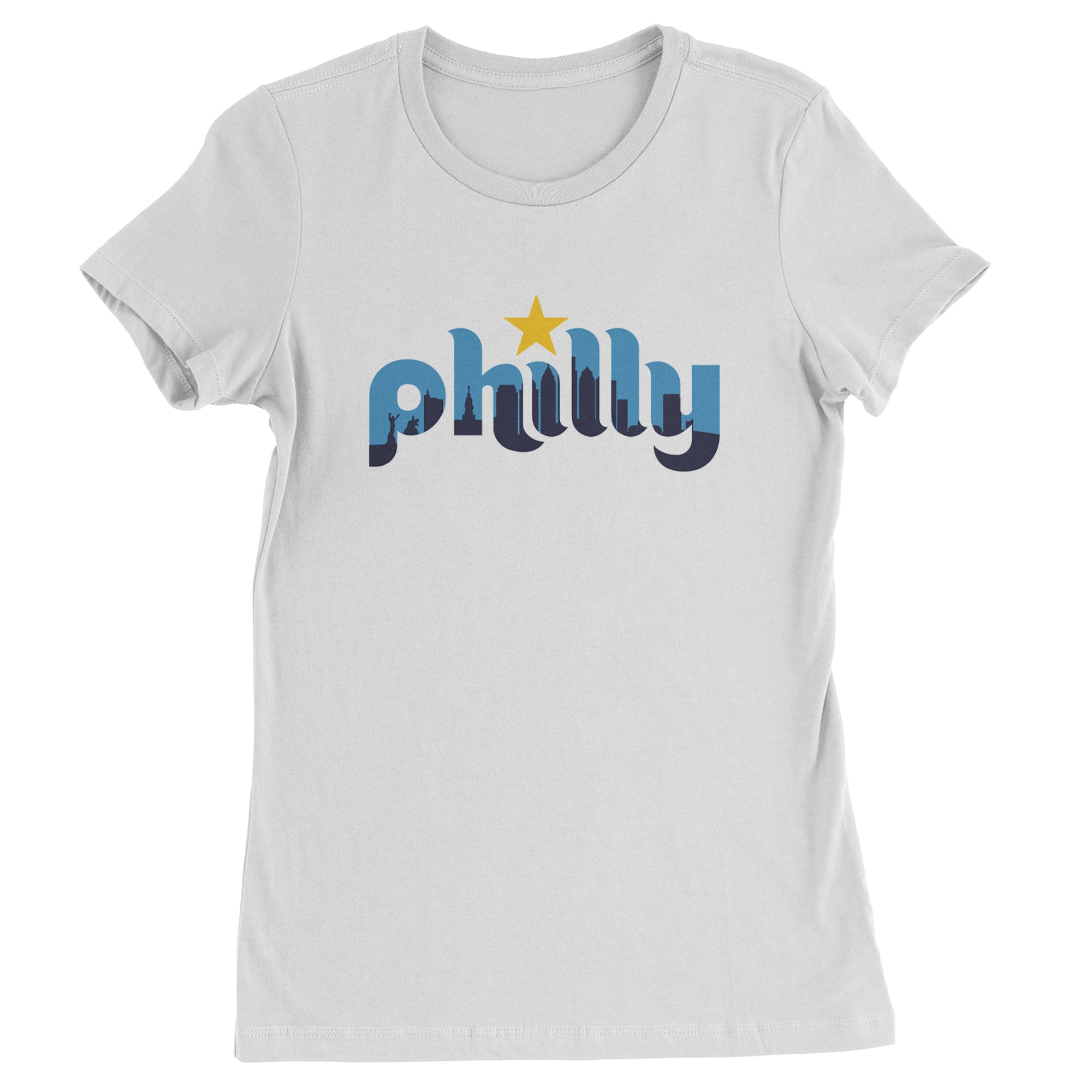 Skyline Philly Philadelphia Womens T-shirt White