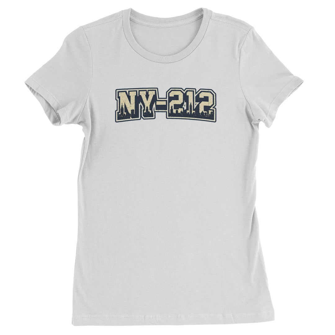 New York City 212 Area Code Skyline  Womens T-shirt White