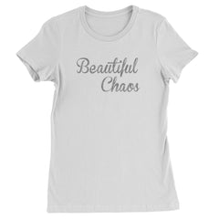 Beautiful Chaos Glitter Music Festival Womens T-shirt White