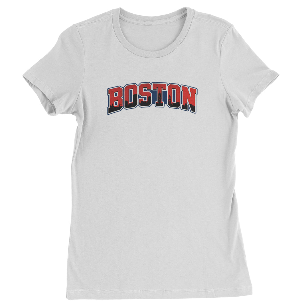 Boston City Pride Skyline Womens T-shirt White