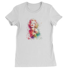 Mrs. Monroe Watercolors Bombshell Womens T-shirt White