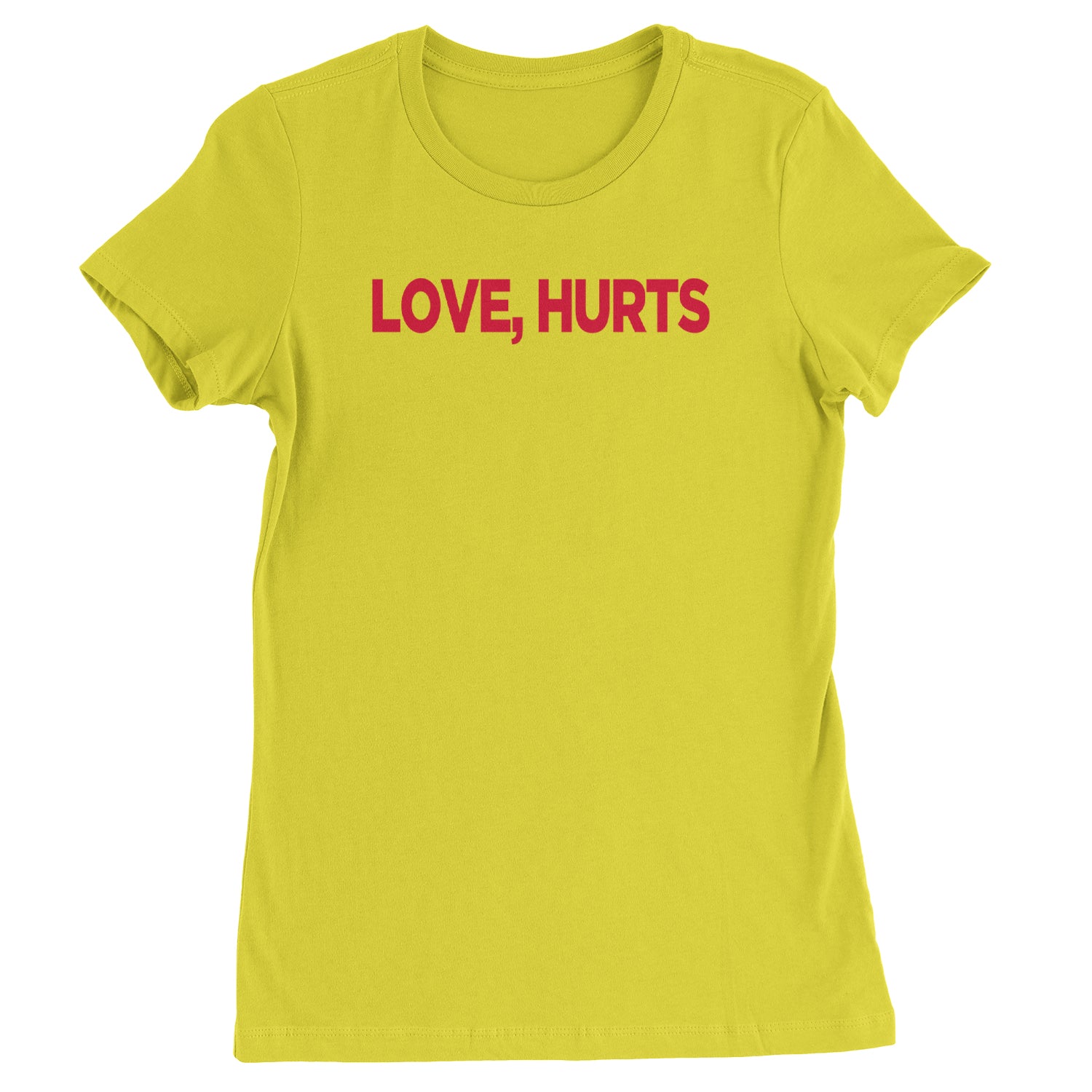 Love Hurts Womens T-shirt Yellow