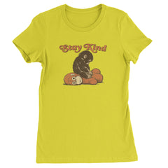 Punch Stay Kind Macaque Womens T-shirt Yellow