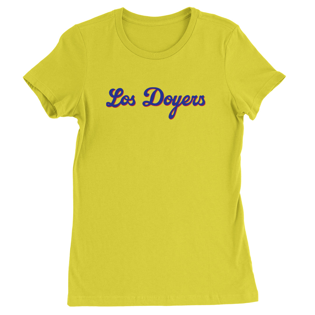 Los Doyers LA Baseball Womens T-shirt Yellow