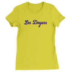 Los Doyers LA Baseball Womens T-shirt Yellow