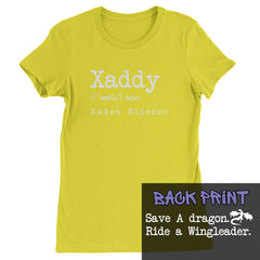 Xaddy Save A Dragon Ride A Wingleader Womens T-shirt Yellow