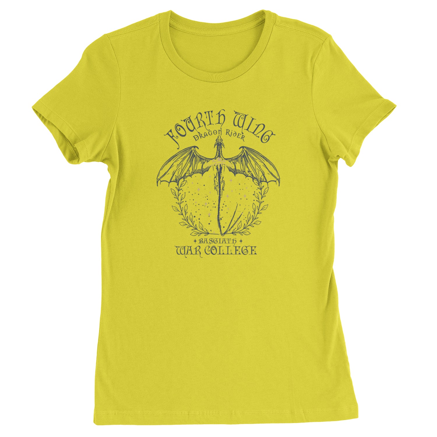 Fourth Wing Dragon Rider Vintage Basgiath War College Womens T-shirt Yellow