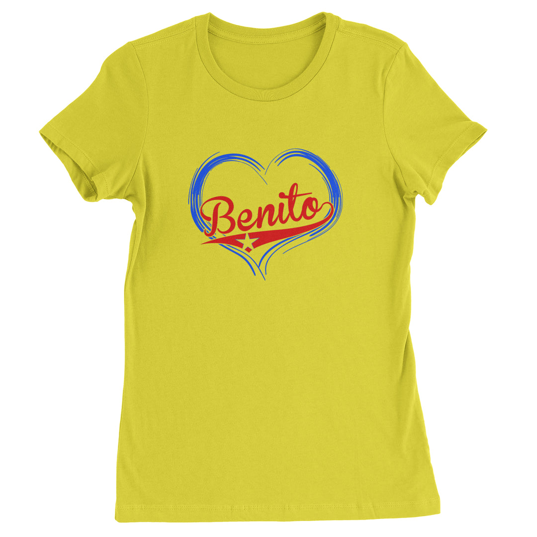 Benito Heart Puerto Rico Womens T-shirt Yellow