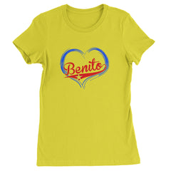 Benito Heart Puerto Rico Womens T-shirt Yellow
