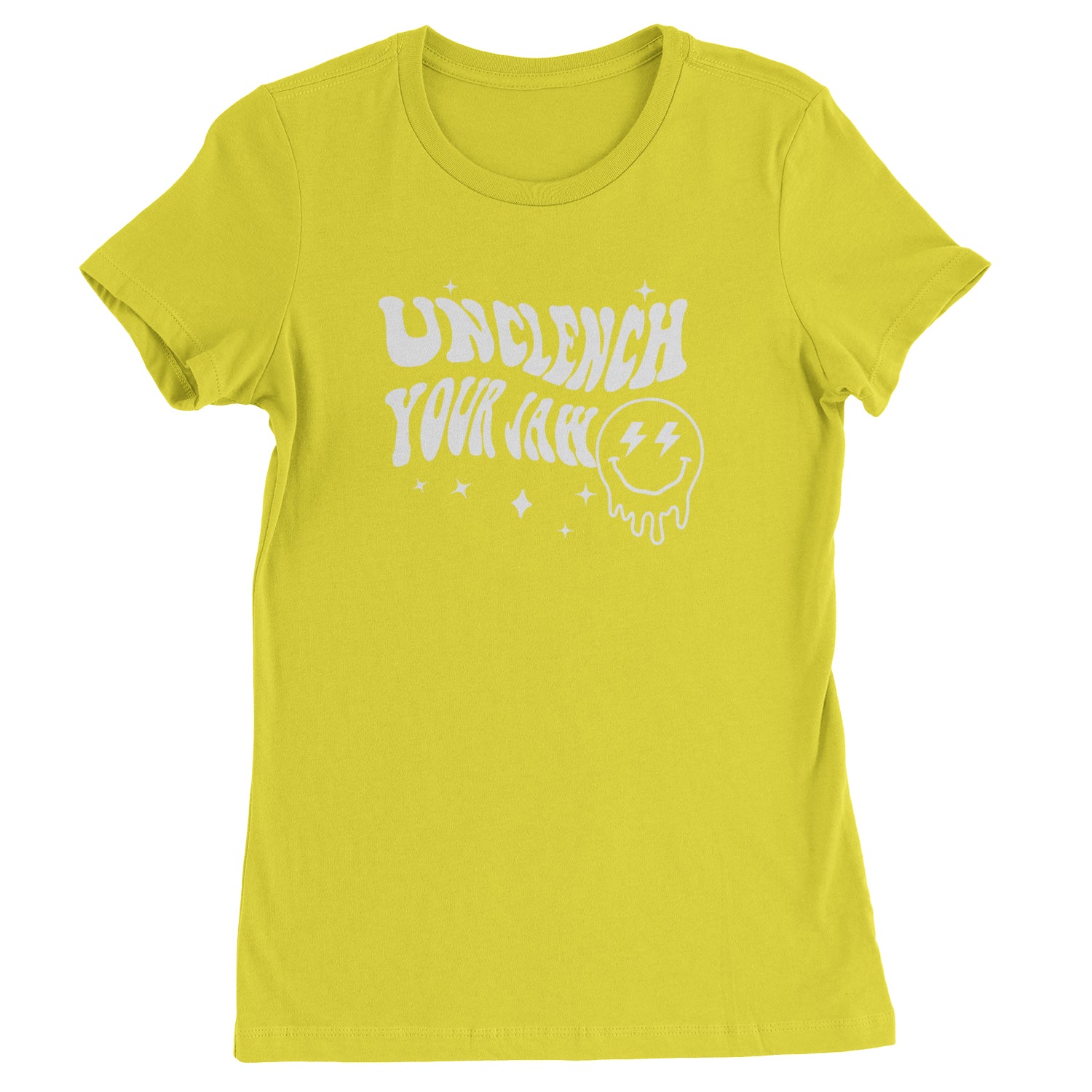 Unclench Your Jaw Festival Rave EDM Womens T-shirt Yellow