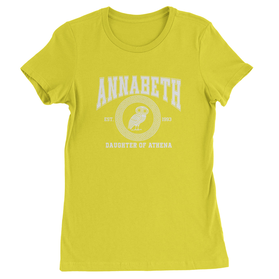 Annabeth Daughter of Athena Owl Wisdom Womens T-shirt Yellow