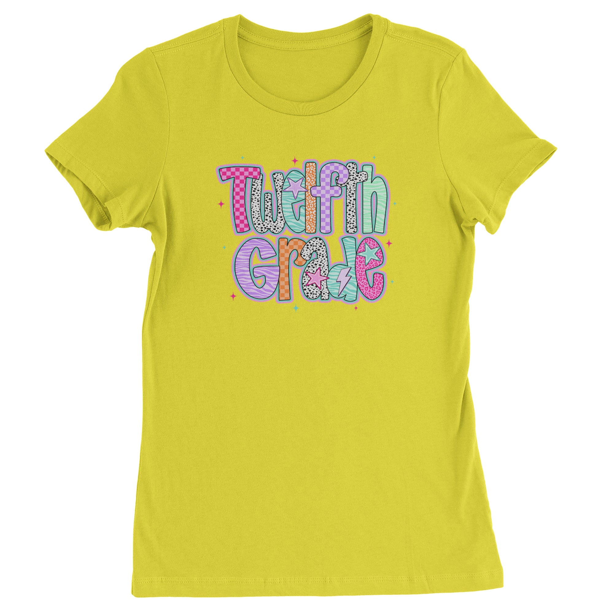 Senior Year Colorful Back to School Womens T-shirt Yellow