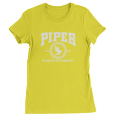 Piper Daughter of Aphrodite Rebel Heart Womens T-shirt Yellow