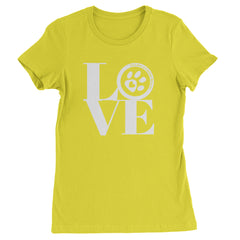 TLC LOVE Dog Rescue Womens T-shirt Yellow
