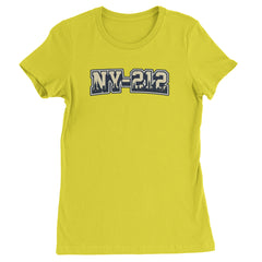New York City 212 Area Code Skyline  Womens T-shirt Yellow