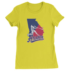 Atlanta Georgia Batter Up Womens T-shirt Yellow