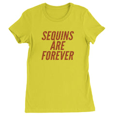 Sequins Are Forever Retro Glam Womens T-shirt Yellow