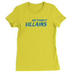 Detroit Villains Grit Football Womens T-shirt Yellow