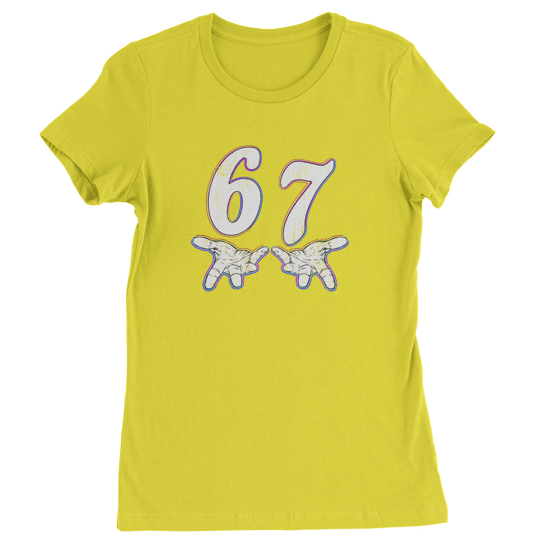 67 Hands Meme Viral Drill Womens T-shirt Yellow