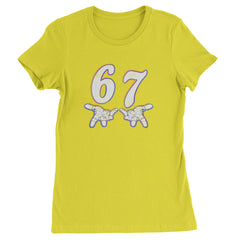 67 Hands Meme Viral Drill Womens T-shirt Yellow