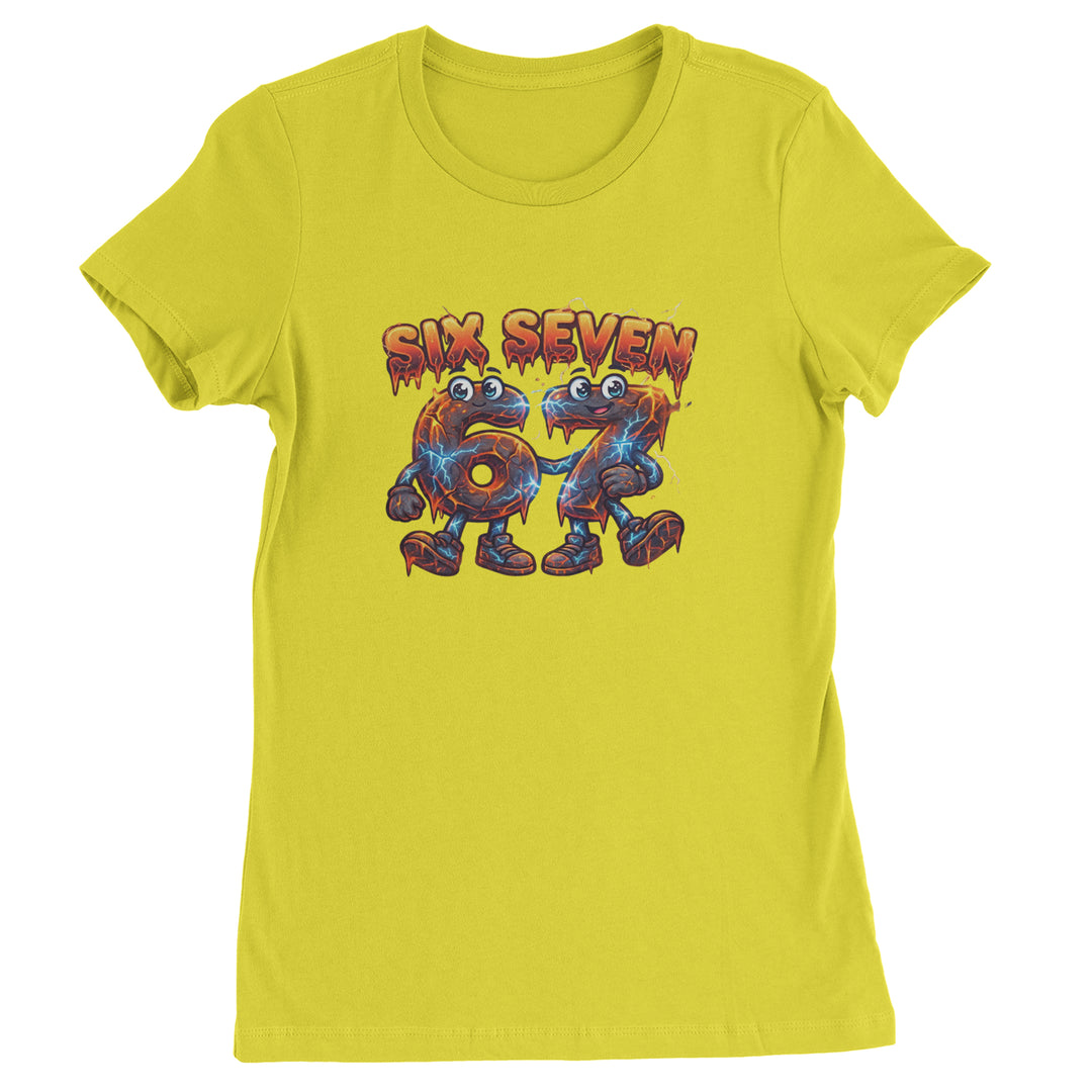 67 Lava Lightning Six Seven Meme Womens T-shirt Yellow