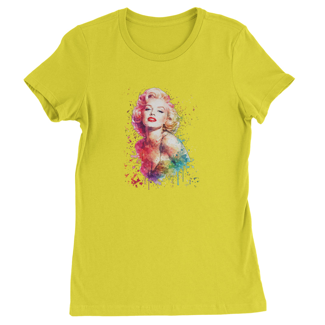 Mrs. Monroe Watercolors Bombshell Womens T-shirt Yellow
