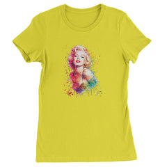 Mrs. Monroe Watercolors Bombshell Womens T-shirt Yellow