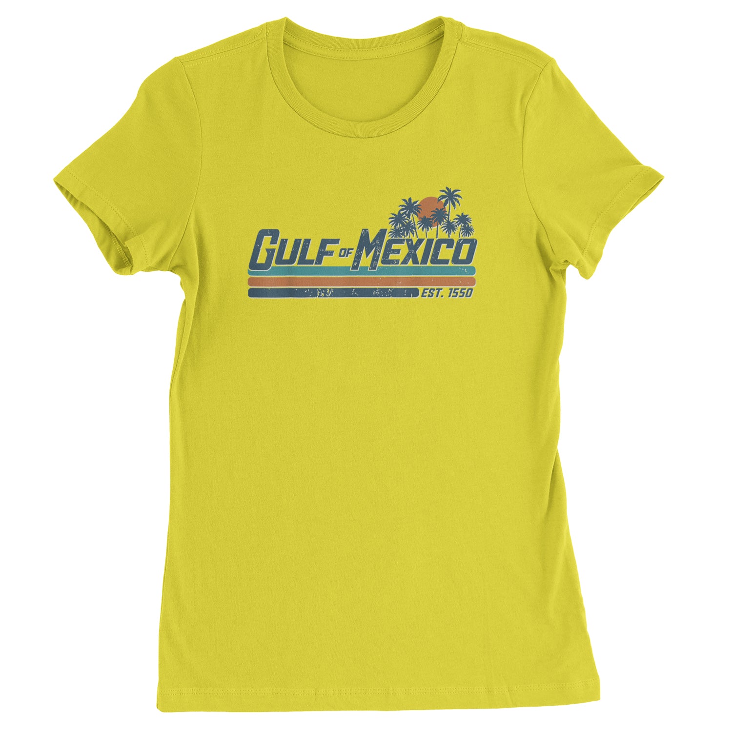 Gulf Of Mexico Established Year 1550 Womens T-shirt Yellow