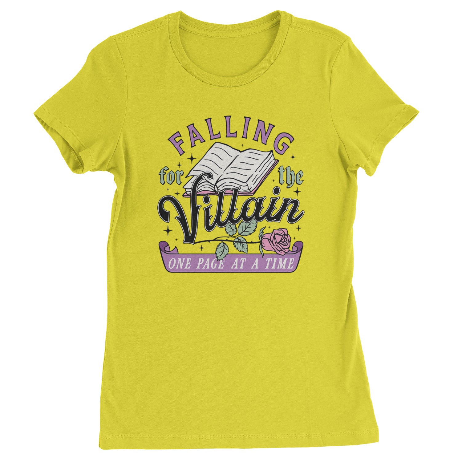 Falling For The Villain One Page At A Time  Womens T-shirt Yellow