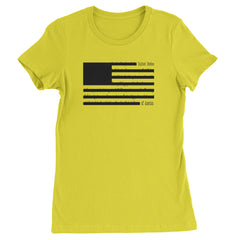 Redacted American Flag Womens T-shirt Yellow