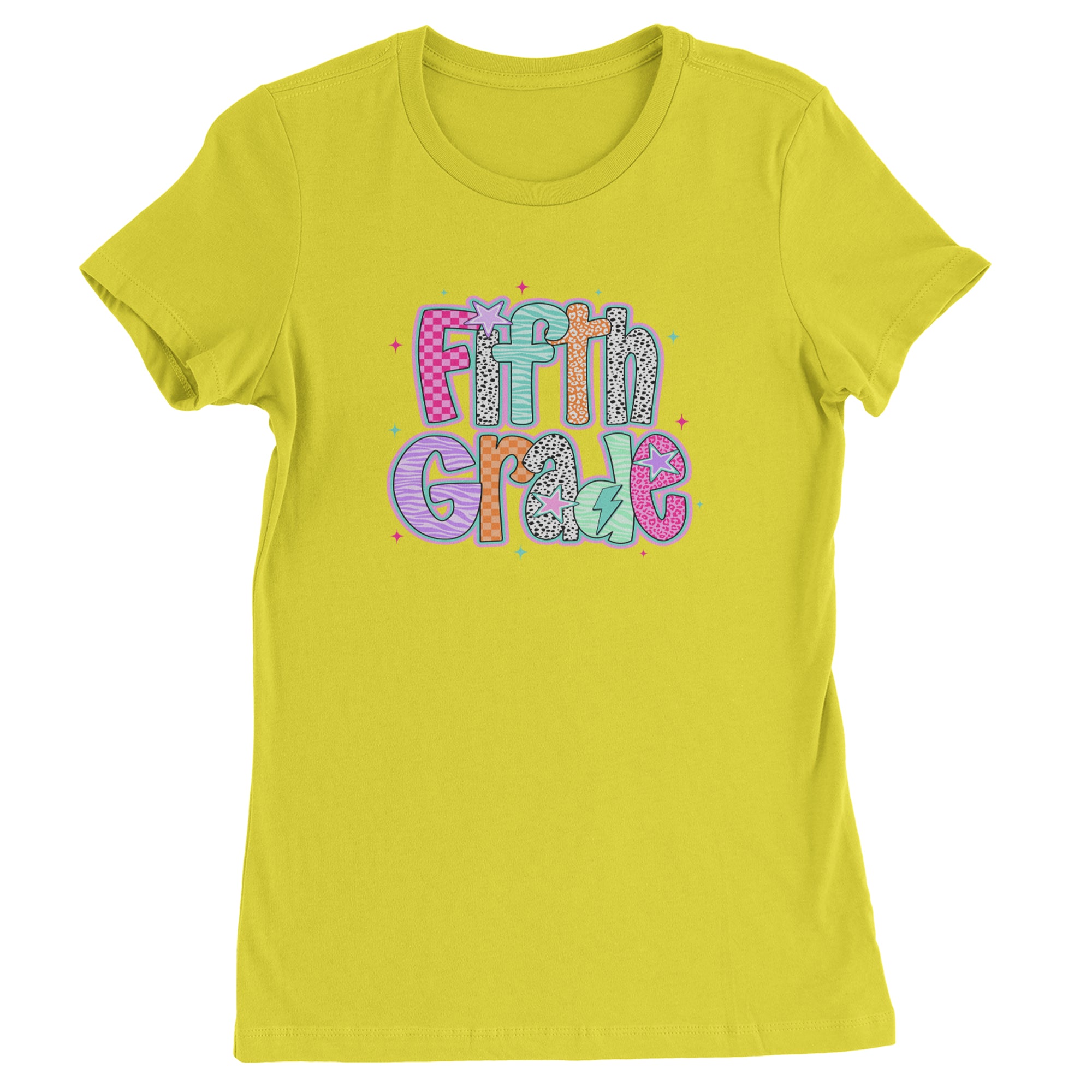 Fifth Grade Fly Colorful Back to School Womens T-shirt Yellow