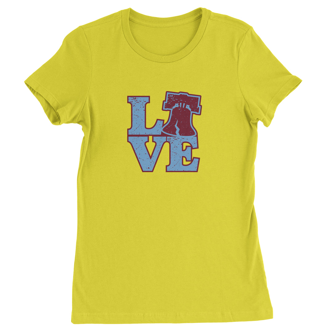 Love Philly Liberty Bell Womens T-shirt Yellow