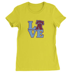 Love Philly Liberty Bell Womens T-shirt Yellow
