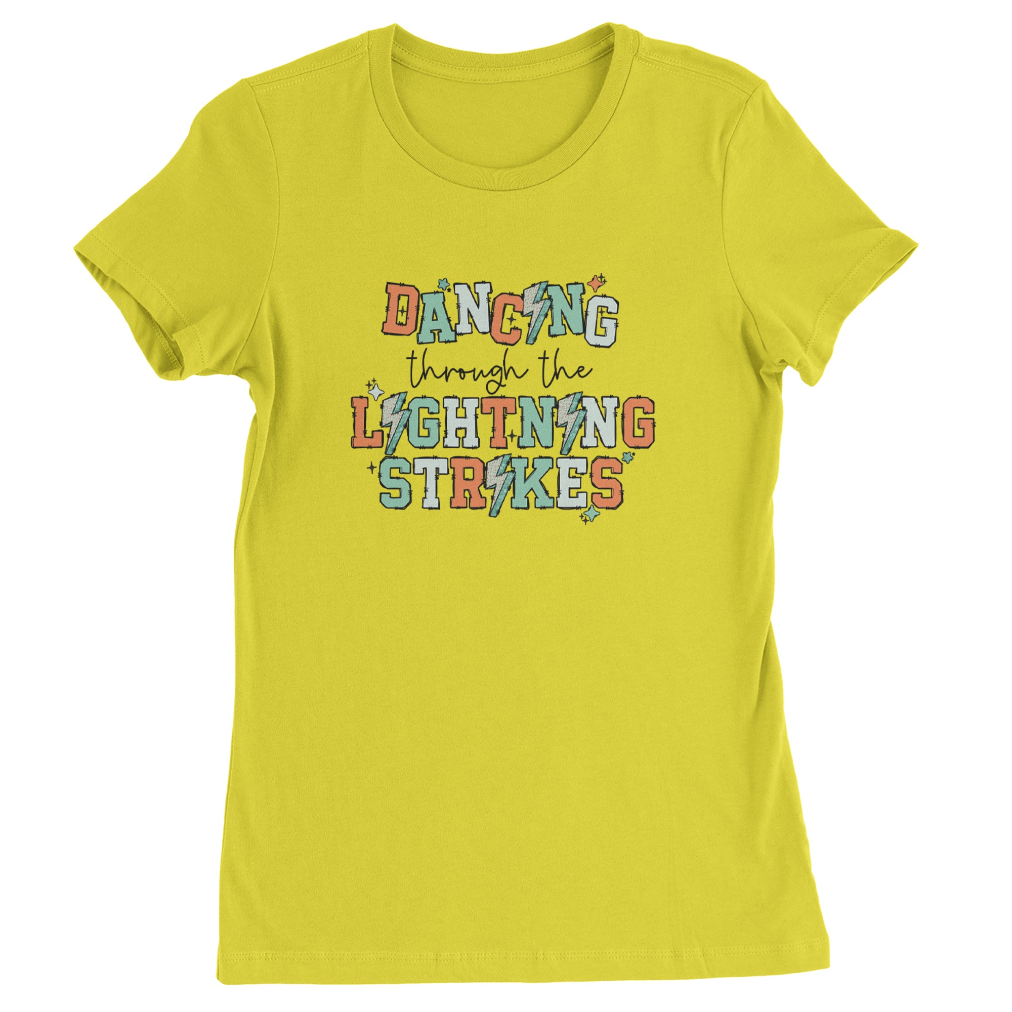 Dancing Through The Lightning Strikes Womens T-shirt Yellow