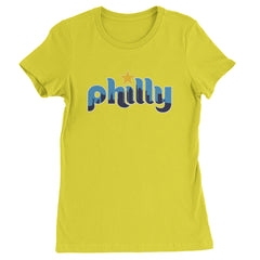 Skyline Philly Philadelphia Womens T-shirt Yellow