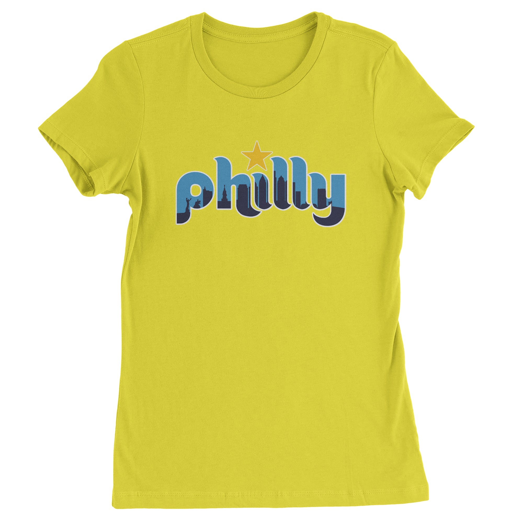 Skyline Philly Philadelphia Womens T-shirt Yellow